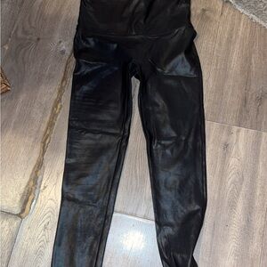 Spanx Black Faux Leather Leggings